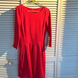 Banana Republic Vibrant Red Long Sleeve Dress
